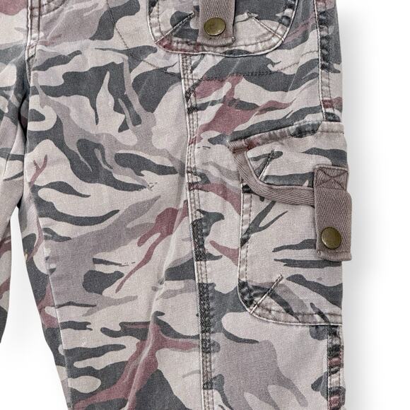 Lei Vintage Y2K Womens Juniors Low Rise Camo Cargo Flare Pants Size 3 Drawstring - Picture 3 of 13